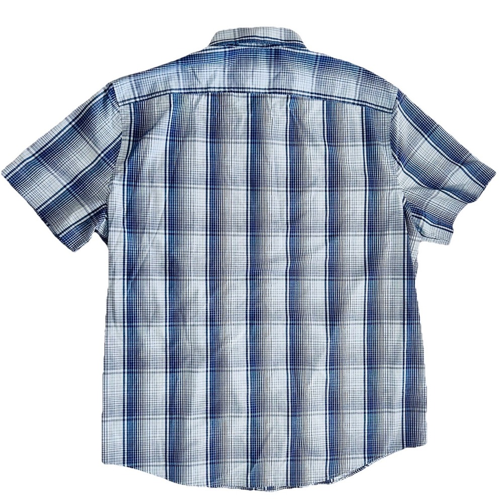 Penguin by Munsingwear Blue XL Classic Fit Shirt Button Plaid Vintage - Picture 2 of 7